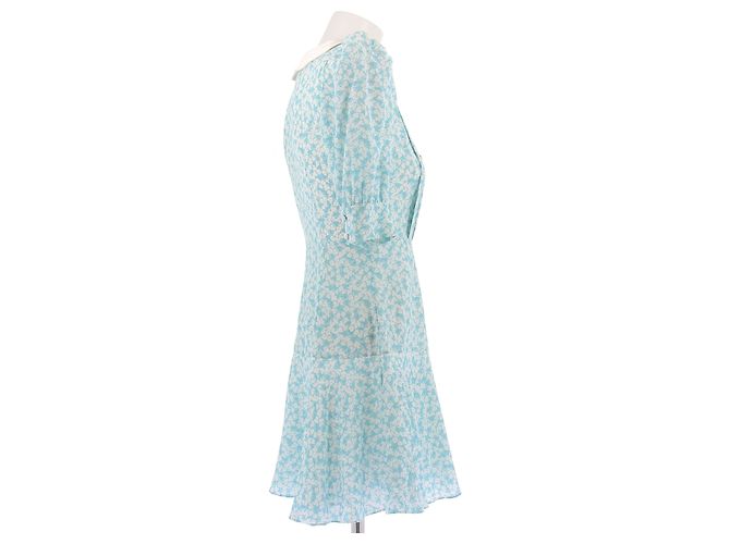 Vestido estampado de seda azul Alessandra Rich - vista 3