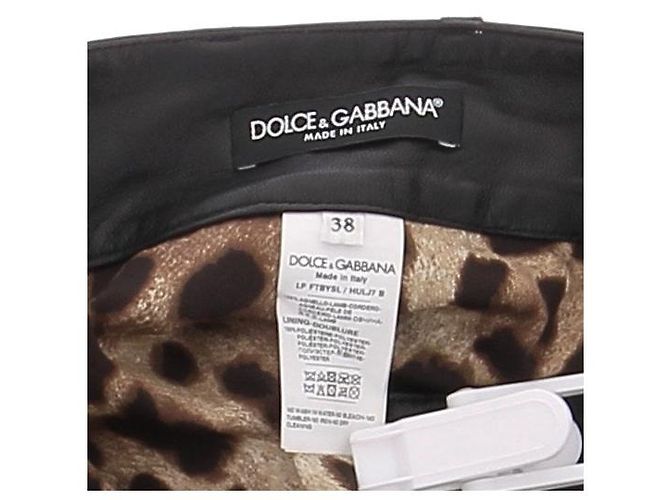 Short de couro Dolce & Gabbana preto - vista 5
