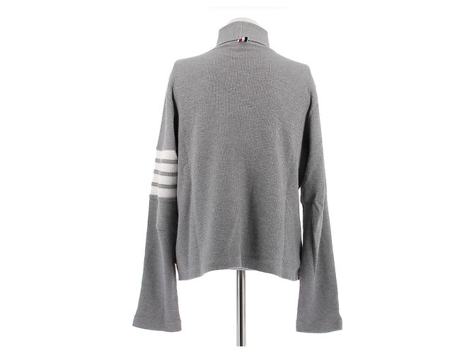 Pull à col roulé en cachemire gris Thom Browne - vue 2