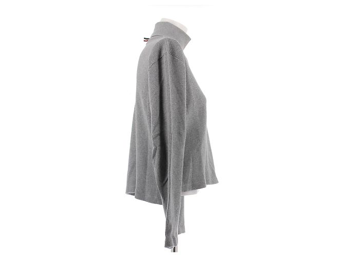 Pull à col roulé en cachemire gris Thom Browne - vue 3