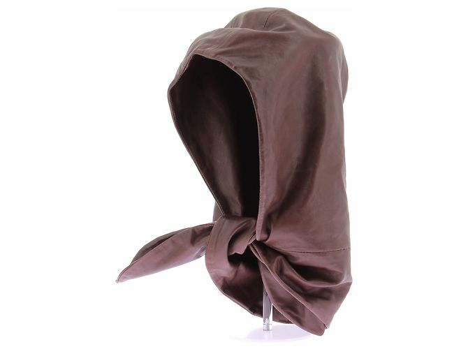 Magda Butrym Balaclava marrone in pelle - vista 2