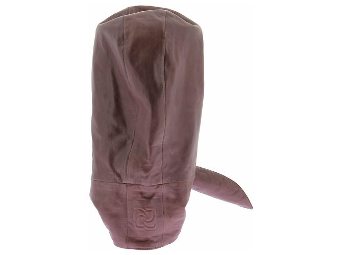 Magda Butrym Balaclava marrone in pelle - vista 3