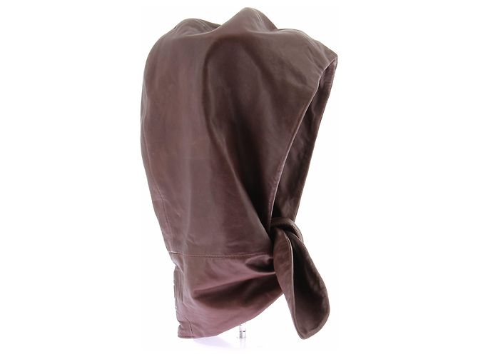 Magda Butrym Balaclava marrone in pelle - vista 4