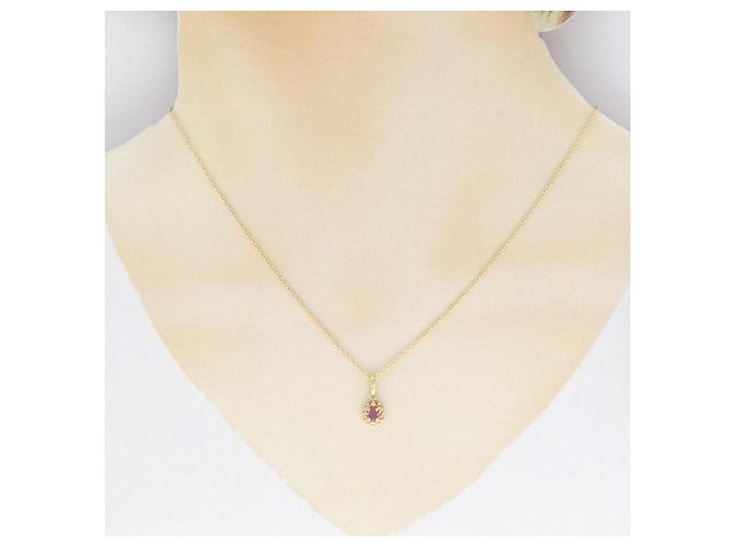 Autre Marque Collana con rubino e diamanti Au750 D'oro - vista 6