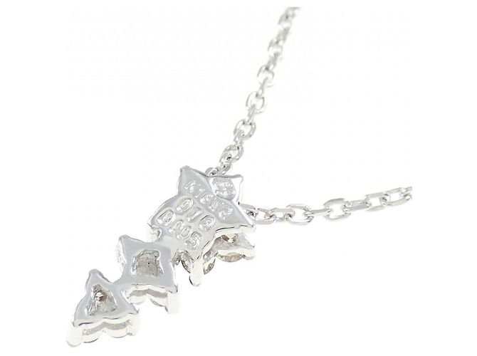 Autre Marque Collana a Fiore in Oro Bianco e Diamanti Au750 Argento - vista 4