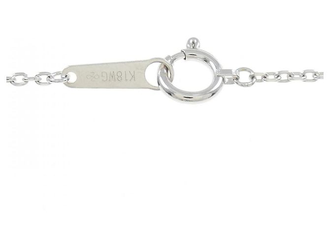 Autre Marque Collana a Fiore in Oro Bianco e Diamanti Au750 Argento - vista 5