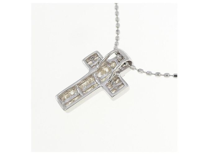 Autre Marque Collana con Croce in Diamanti in Oro Bianco Au750 Argento - vista 4