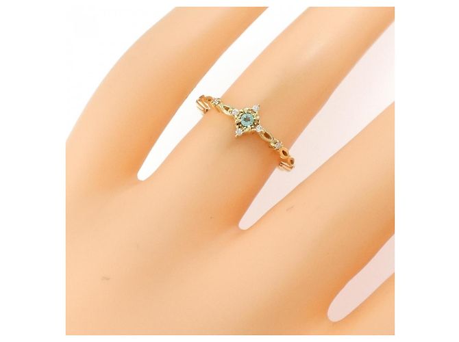 Autre Marque Anello Luziada K10 in oro giallo, tormalina e diamante D'oro - vista 5