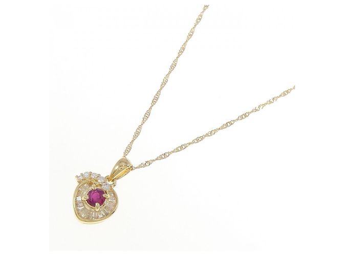 Autre Marque Collana con rubino e diamanti Au750 D'oro - vista 2