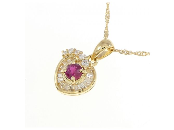 Autre Marque Collana con rubino e diamanti Au750 D'oro - vista 3