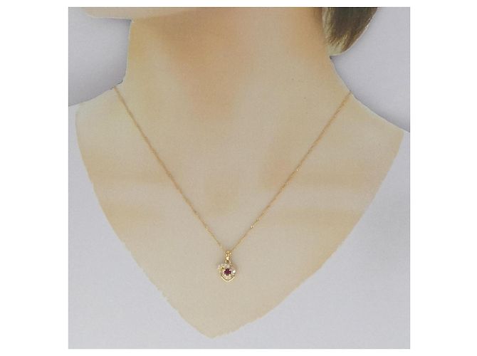 Autre Marque Collana con rubino e diamanti Au750 D'oro - vista 6