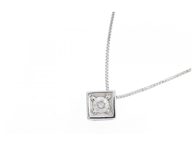 Autre Marque Collana con diamante K10WG Argento - vista 3