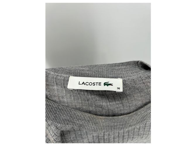 Jersey Lacoste de lana gris Talla 36 - vista 5