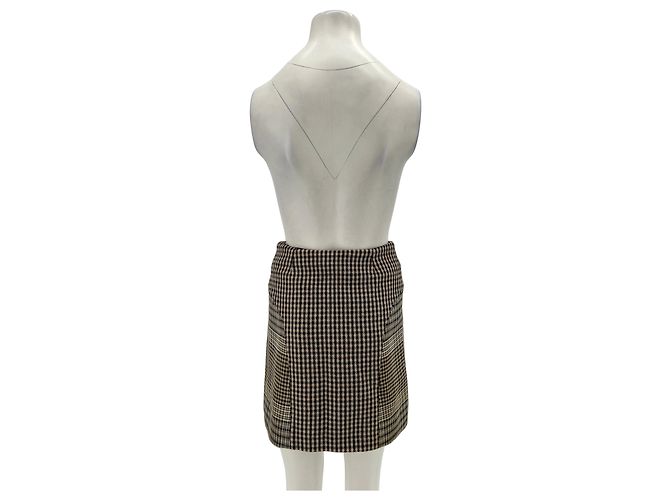 Falda Maje pata de gallo marrón algodón Castaño - vista 2