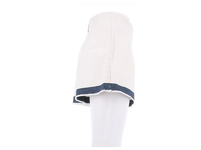 Shorts de algodão Prada azul e branco Tamanho 38 - vista 4