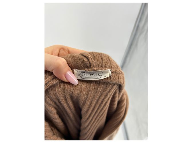 Autre Marque Sudadera con capucha de cachemira Camello - vista 5
