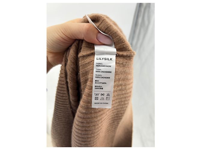 Autre Marque Sudadera con capucha de cachemira Camello - vista 7