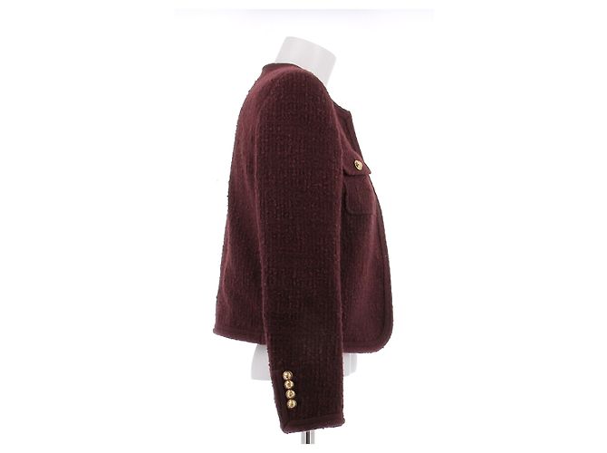 Céline Wool Jacket Dark Red - view 3