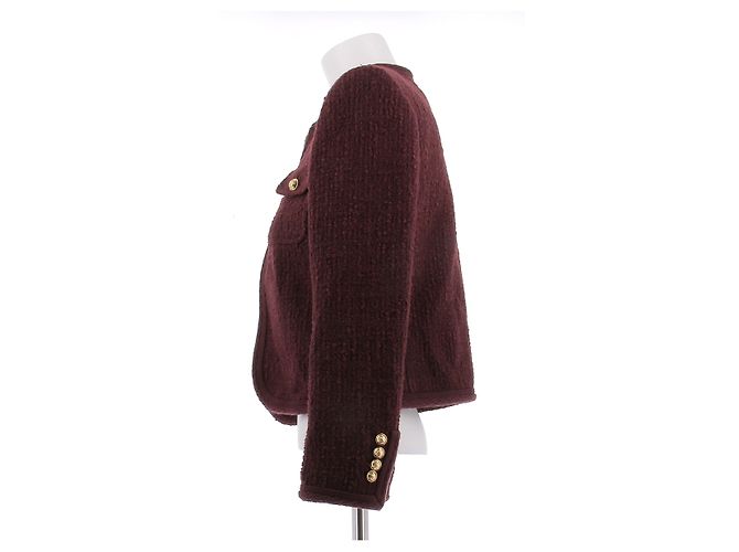 Céline Wool Jacket Dark Red - view 4