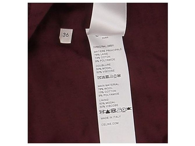 Céline Wool Jacket Dark Red - view 5