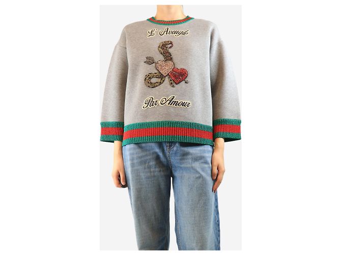 Gucci Sudadera de neopreno gris - talla M - vista 3