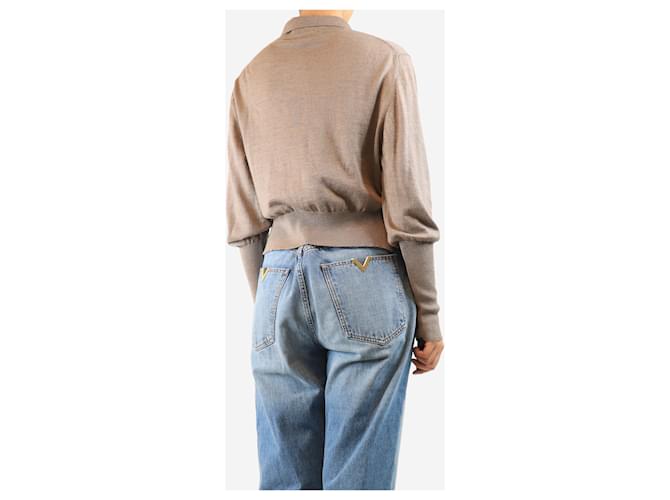 Simone Rocha Braunes Polo-Strickoberteil - Größe L - Ansicht 2