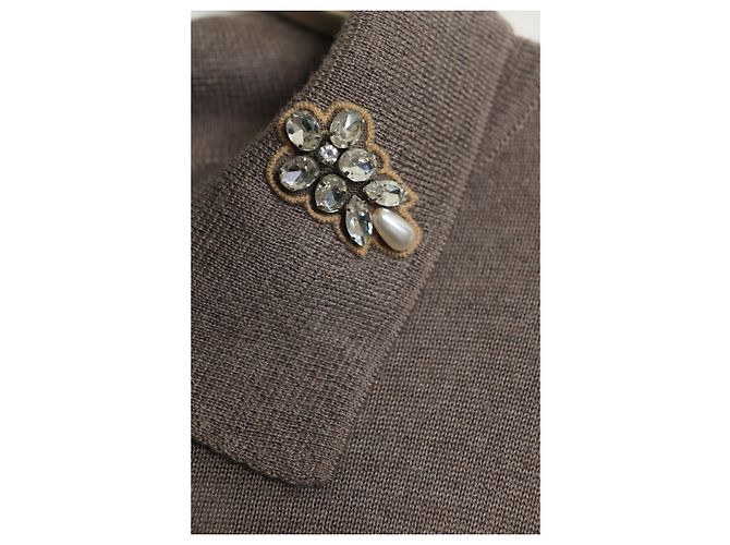 Simone Rocha Braunes Polo-Strickoberteil - Größe L - Ansicht 4
