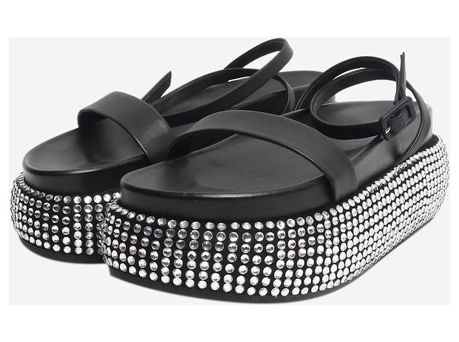 Jonathan Simkhai Schwarze Plateau-Sandalen mit Diamanten - Größe EU 39 - Ansicht 2