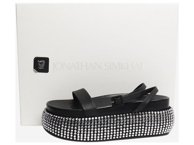 Jonathan Simkhai Schwarze Plateau-Sandalen mit Diamanten - Größe EU 39 - Ansicht 7
