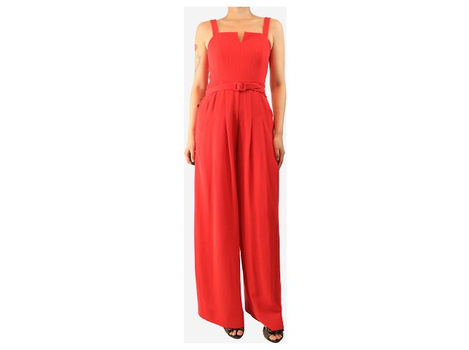Autre Marque Mono de pierna ancha sin mangas rojo - talla UK 8 Roja - vista 4