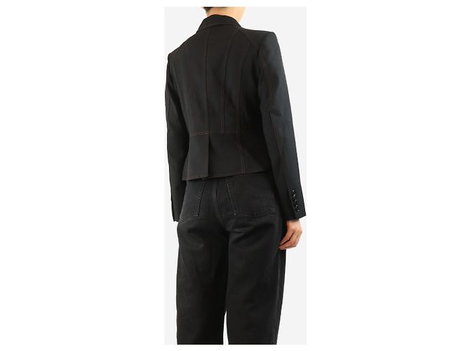 Autre Marque Schwarzer figurbetonter Blazer - Größe UK 10 - Ansicht 2