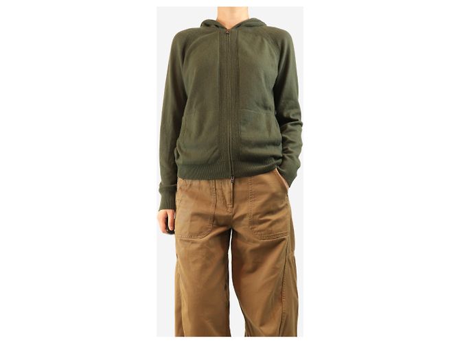 Loro Piana Grüne Cashmere-Jacke mit Reißverschluss - Größe UK 12 Blau - Ansicht 3
