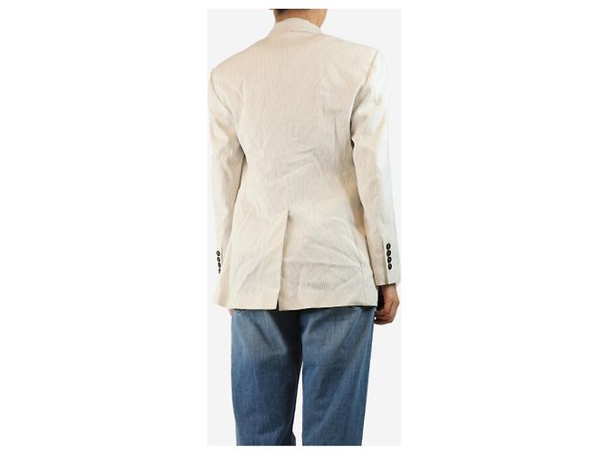 Brunello Cucinelli Blazer de rayas blancas - talla UK 10 Blanco - vista 2