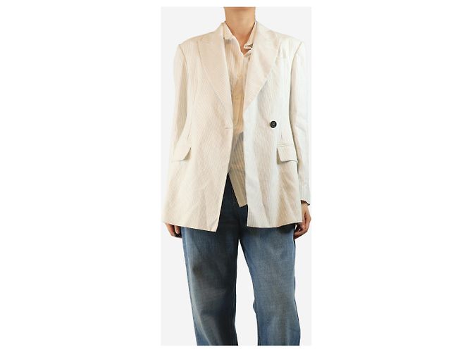 Brunello Cucinelli Blazer de rayas blancas - talla UK 10 Blanco - vista 4