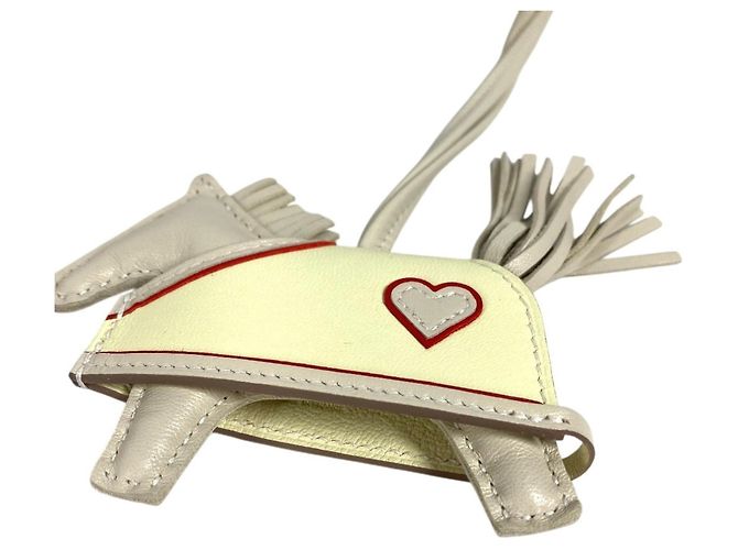 Hermès HERMES Cheval Rodeo Coeur PM Accessorio per borsa / Portachiavi Bianco Giallo - vista 2