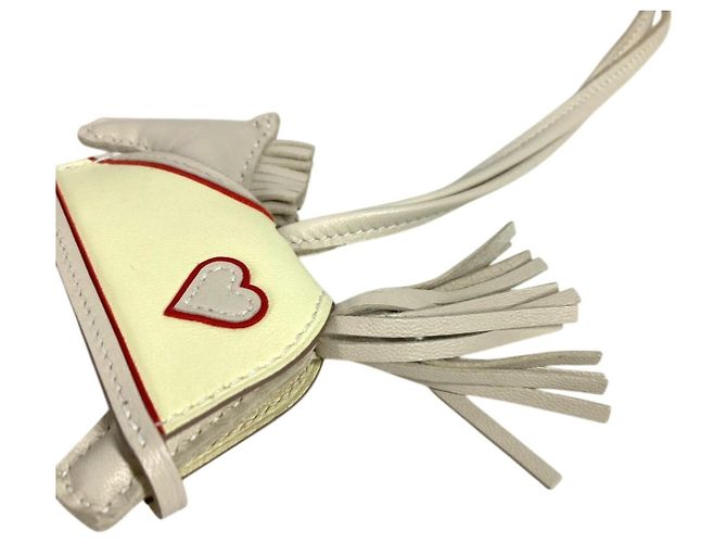 Hermès HERMES Cheval Rodeo Coeur PM Accessorio per borsa / Portachiavi Bianco Giallo - vista 3