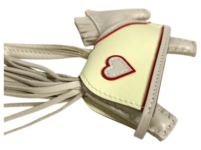 Hermès HERMES Cheval Rodeo Coeur PM Accessorio per borsa / Portachiavi Bianco Giallo - vista 8
