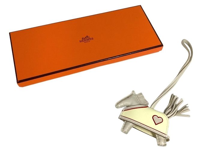 Hermès HERMES Cheval Rodeo Coeur PM Accessorio per borsa / Portachiavi Bianco Giallo - vista 9
