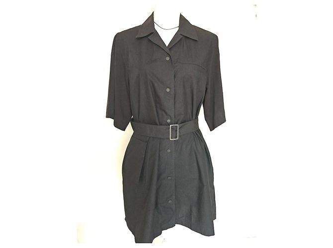 COS Schwarzes Hemdkleid mit Gürtel - Ansicht 14