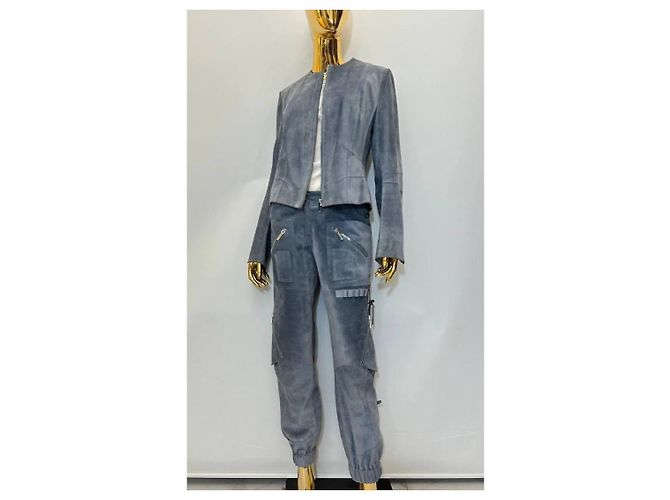 Christian Dior Wildlederjacke in Grau - Ansicht 12