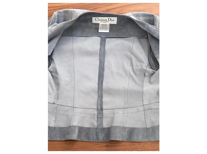 Christian Dior Wildlederjacke in Grau - Ansicht 8