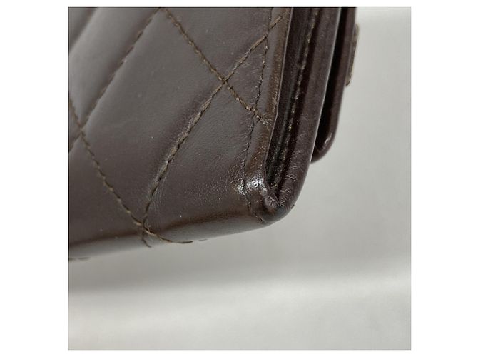 Portafoglio Chanel Cambon in agnello marrone scuro - vista 5