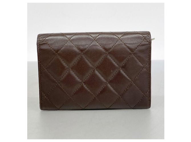 Portafoglio Chanel Cambon in agnello marrone scuro - vista 9