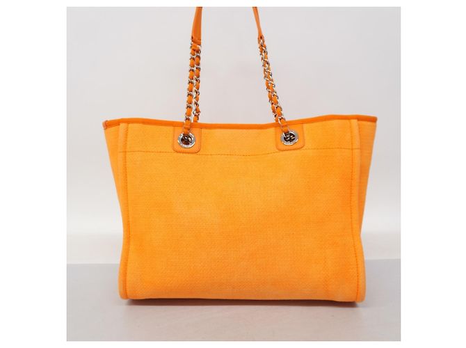 Borsa Tote con Catena Deauville Chanel Arancione - vista 10