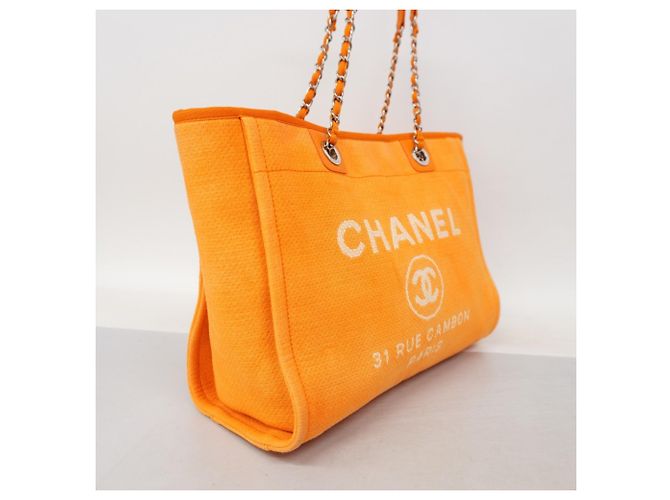 Borsa Tote con Catena Deauville Chanel Arancione - vista 2