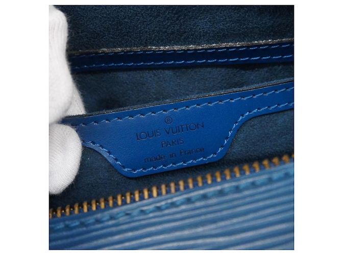 Borsa Louis Vuitton Epi Soufflot Blu - vista 5