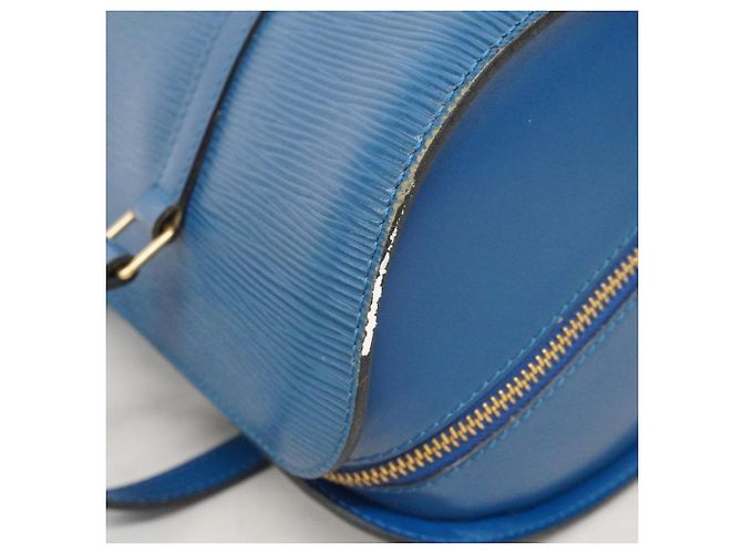 Borsa Louis Vuitton Epi Soufflot Blu - vista 7