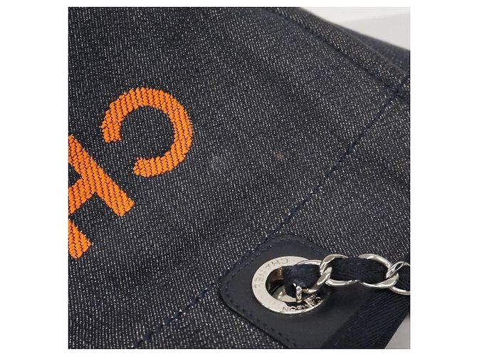 Chanel Deauville Chain Tote Bag Blau - Ansicht 10