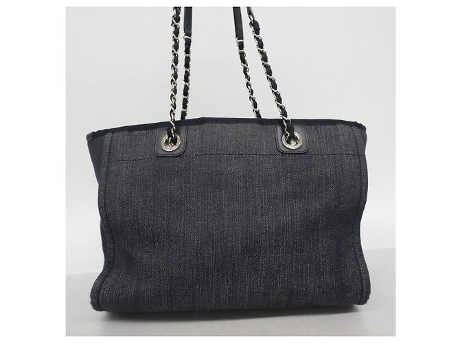 Chanel Deauville Chain Tote Bag Blau - Ansicht 12