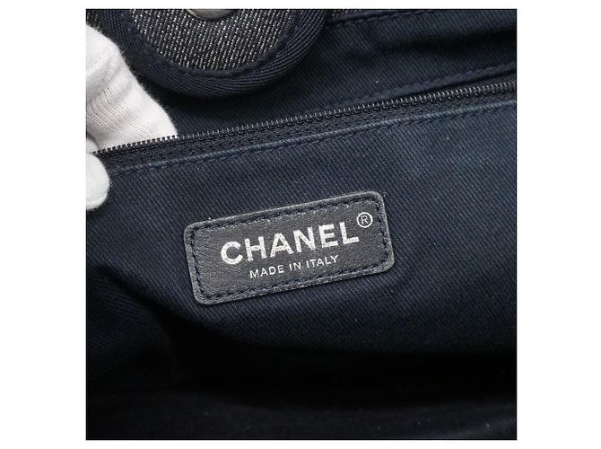 Chanel Deauville Chain Tote Bag Blau - Ansicht 5